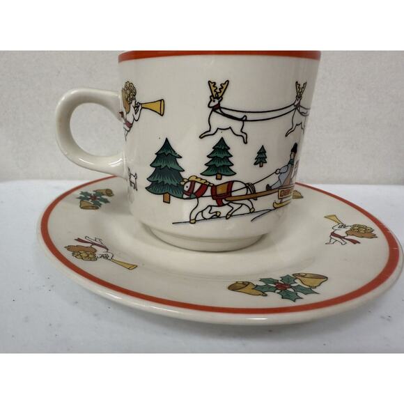 Jamestown China,‎ Joy Of Christmas Mug And Plate 1987 Set Of 2 - Picture 4 of 11